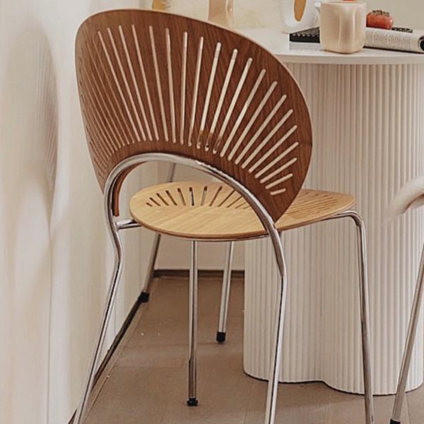 Modern Style Side Chair Open Back Armless Dining Chair for Indoor