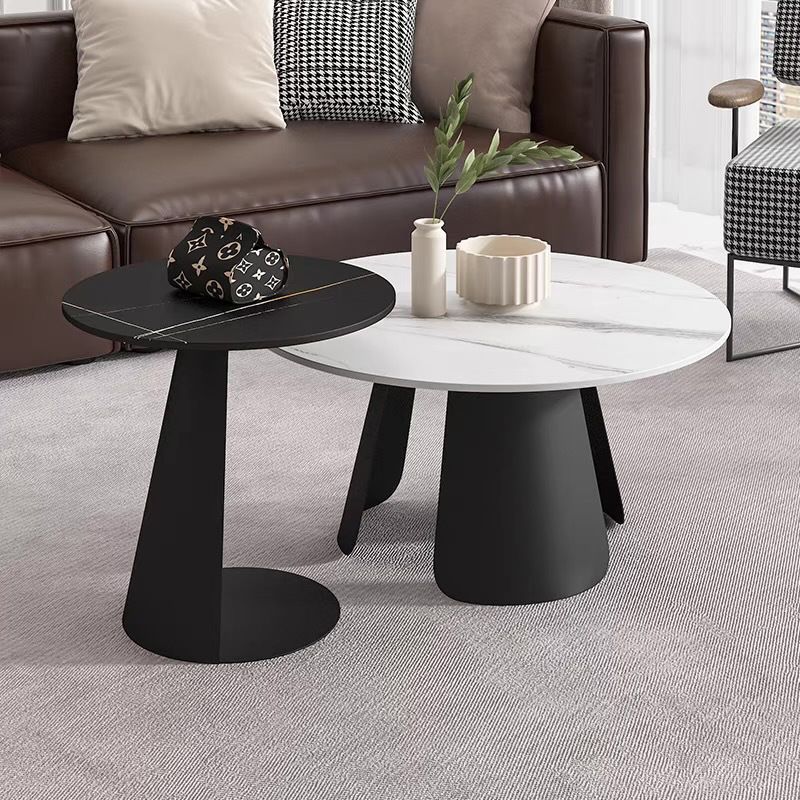 No Distressing End Table Modern Marble Living Room Side Table