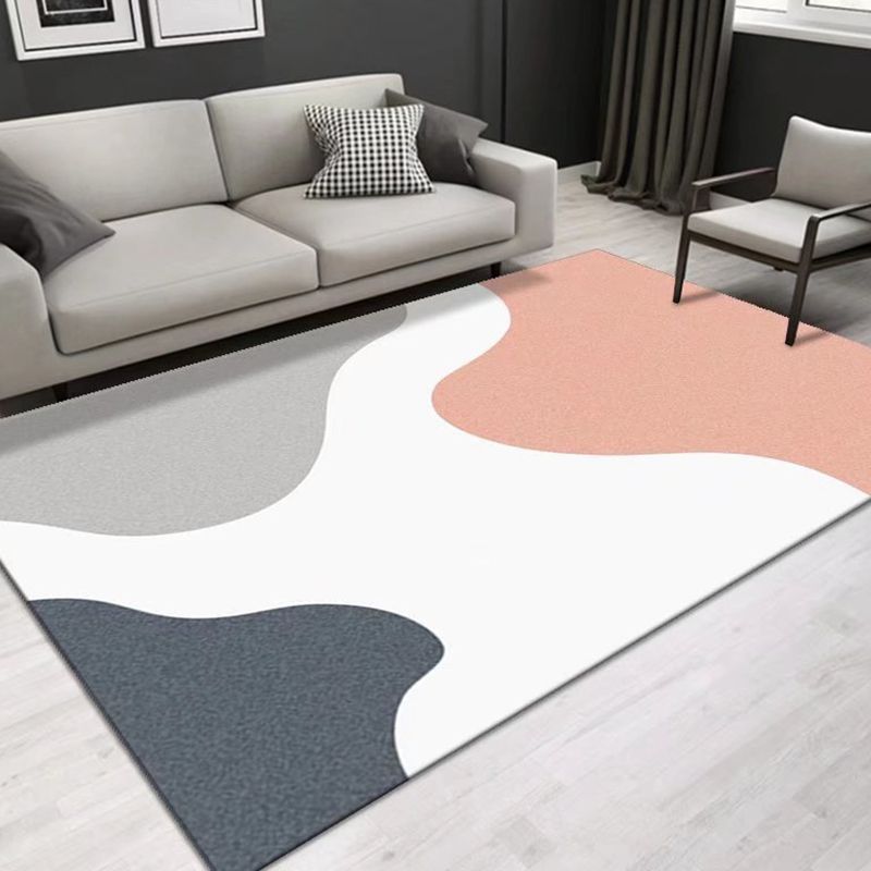 Modern Style Rug Polyester Area Rug Stain Resistant Geometric Rug for Home Decor