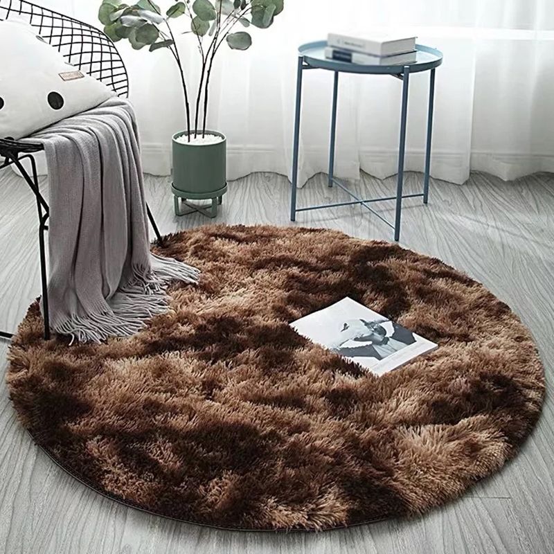 Buntes Krawattenfärbungs-Runde Teppich zeitgenössischer trendiger Polyester Easy Care Anti-Slip-Backing-Shag-Teppich für die Heimdekoration