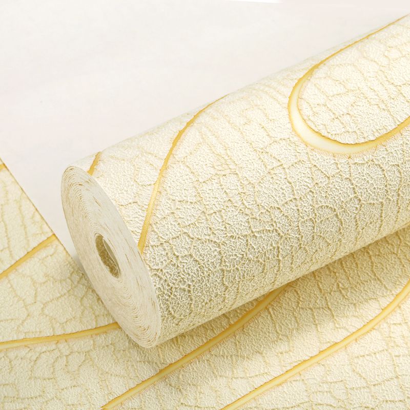 Soft Color Flock Textured Wallpaper Lava Patterned Non-Pasted Wall Art for Bedroom