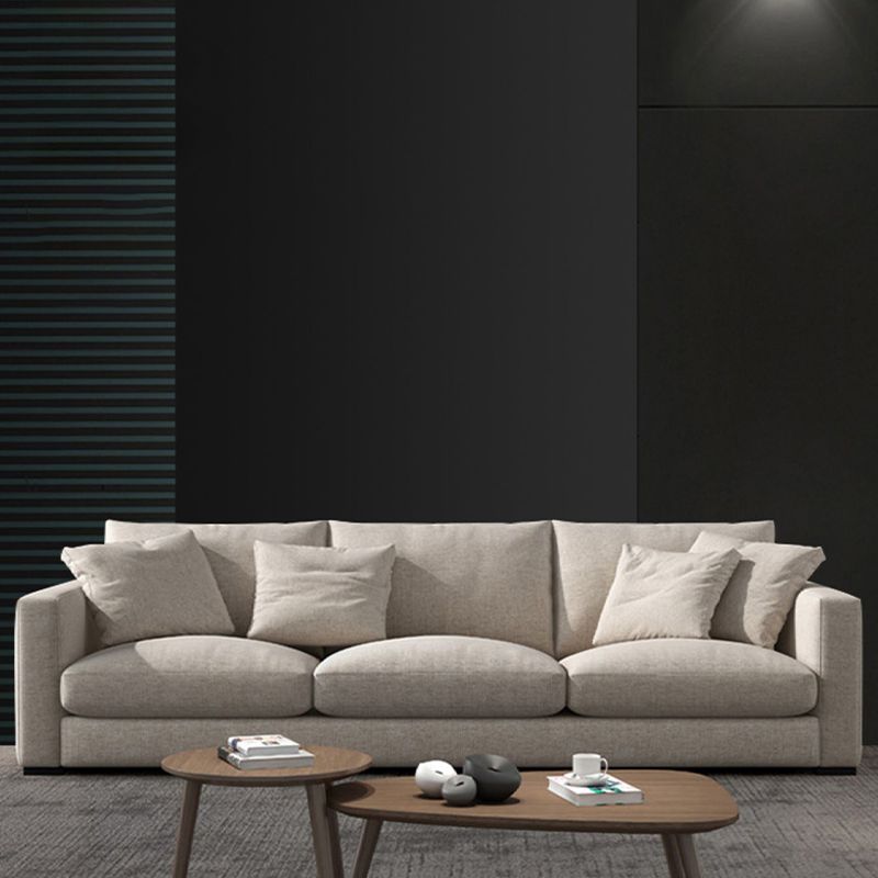 Square Armlehnen Latex/Schwamm gepolstertes Stoff Design Holzbasisofa