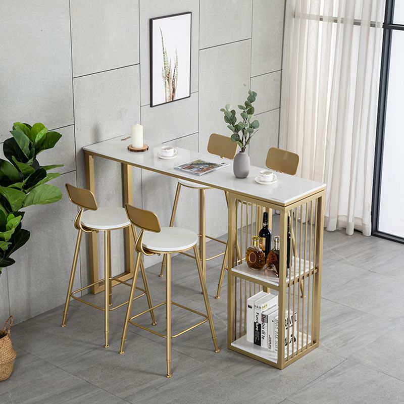 Rectangular Bar Table Set Glam 1/2/3/5 Pieces Bar Table and Stools for Dining Room