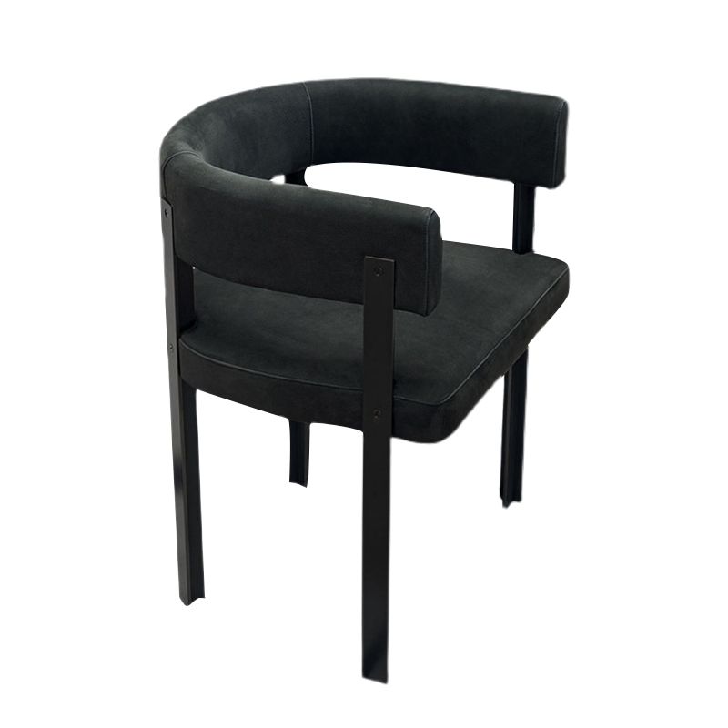 Fauteuils de salle à manger de style moderne, fauteuils rembourrés avec pieds en métal noir