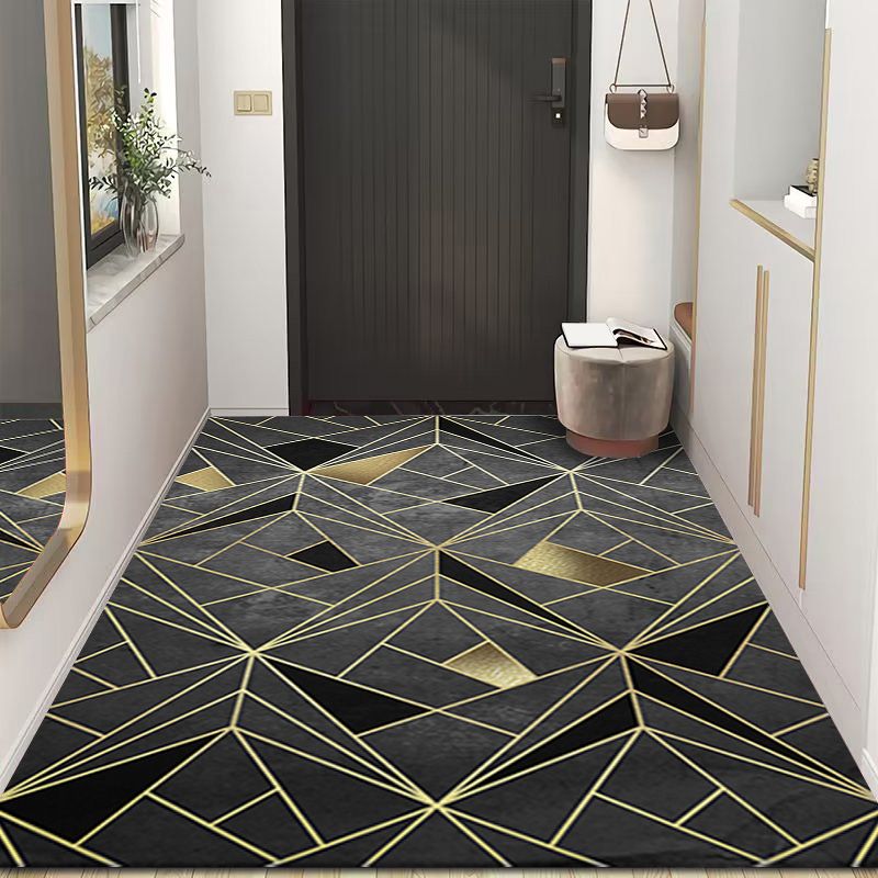 Geometric Printed Indoor Rug Contemporary Rectangle Rug Stain Resistant Adult Carpet