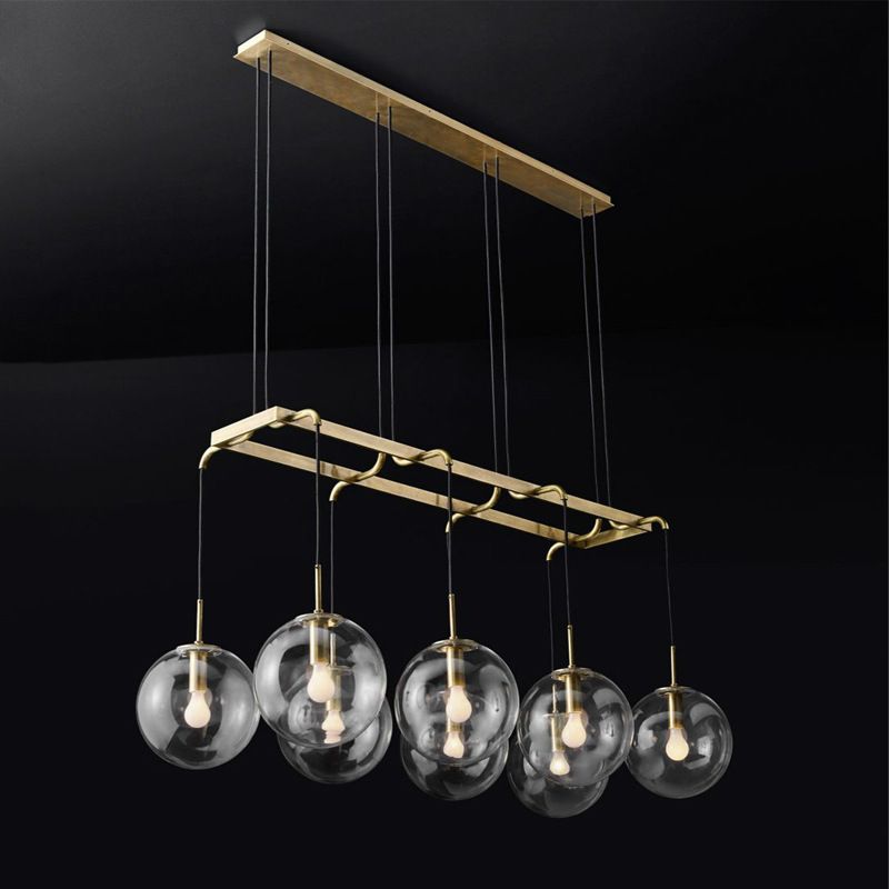 Bronzo Modern Island Lighting Global Glass lampadario lampadario per sala da pranzo