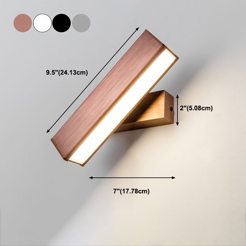 Rotatable Rectangle Wall Light Modern Style Metal 1-Light Wall Mount Light