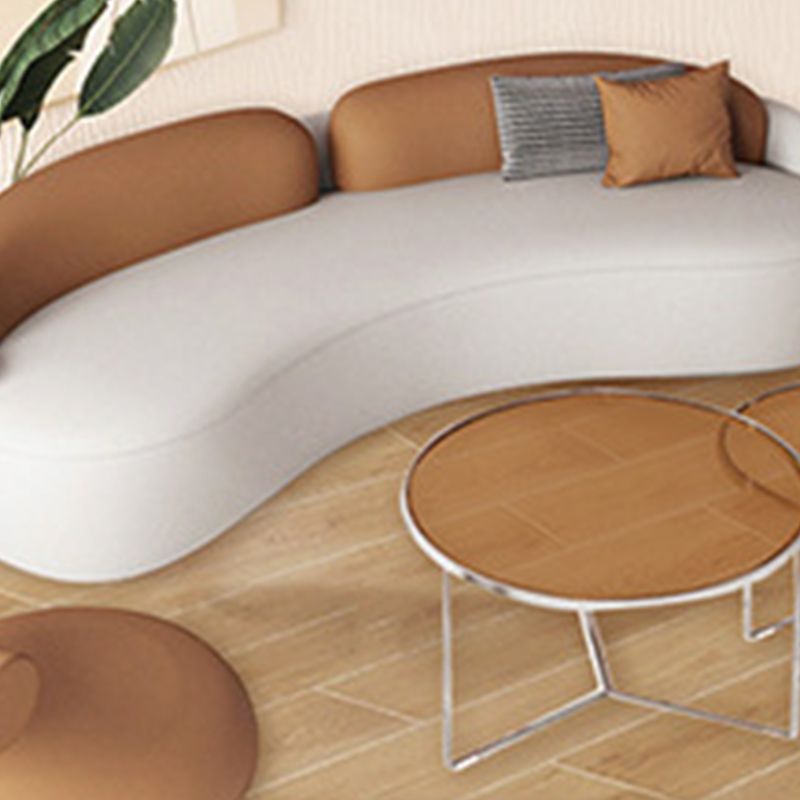 28.34" Wide Faux Leather Curved Sofa Contemporary Armless Sofa for Living Room