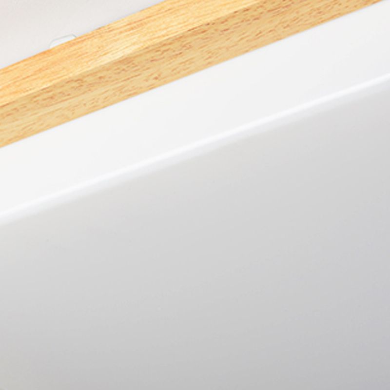 Modern Minimalist LED Ceiling Fixture Wooden Square Flush Mount with Acrylic Shade