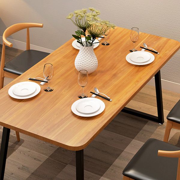 Industrial Rectangle Dining Table Wooden Table with Metal Legs for Kitchen