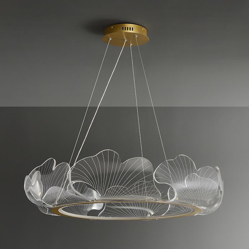 Flower Shape Chandelier Lamp Modern 1 Light LED Hanging Light for Bedroom