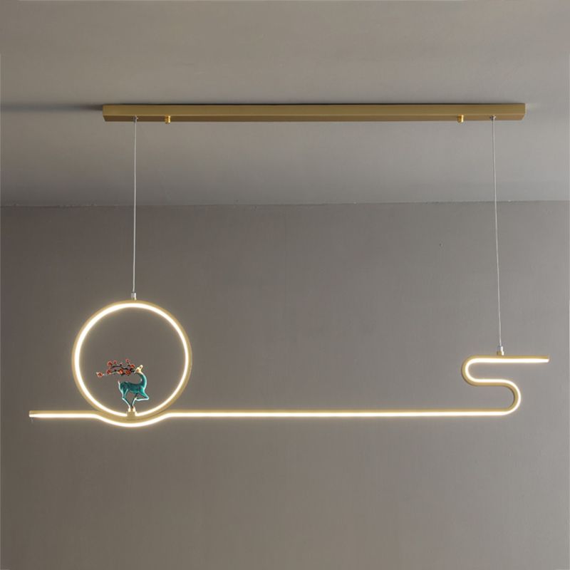 Estilo contemporáneo Luces colgantes de forma lineal Metal Lighting de 2 luces
