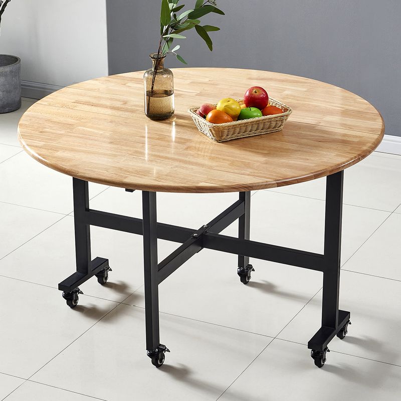 Modern Style Round Solid Wood Dining Table in Natural Color for Dining Room