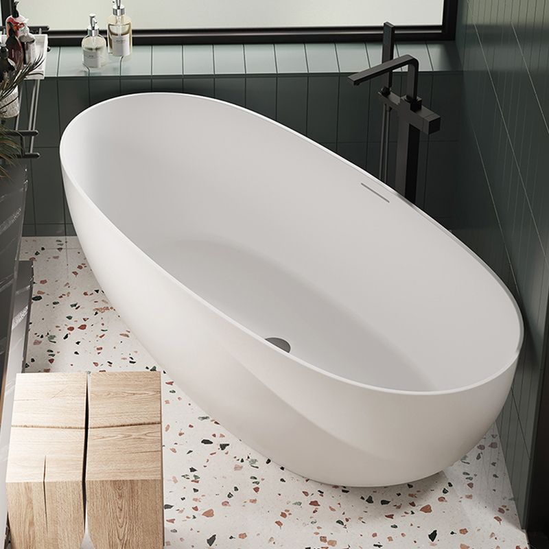 Stone Soaking Bathtub Antique Finish Oval Freestanding Bath Tub