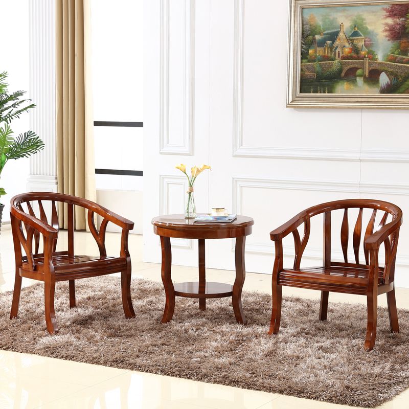 Traditional Style Dining Chair Solid Wood Dining Arm Chair for Hotel