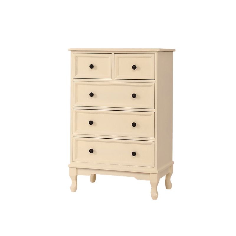 White Modern Side Cabinet Rectangle Wood Knobs Cabinet with Drawer