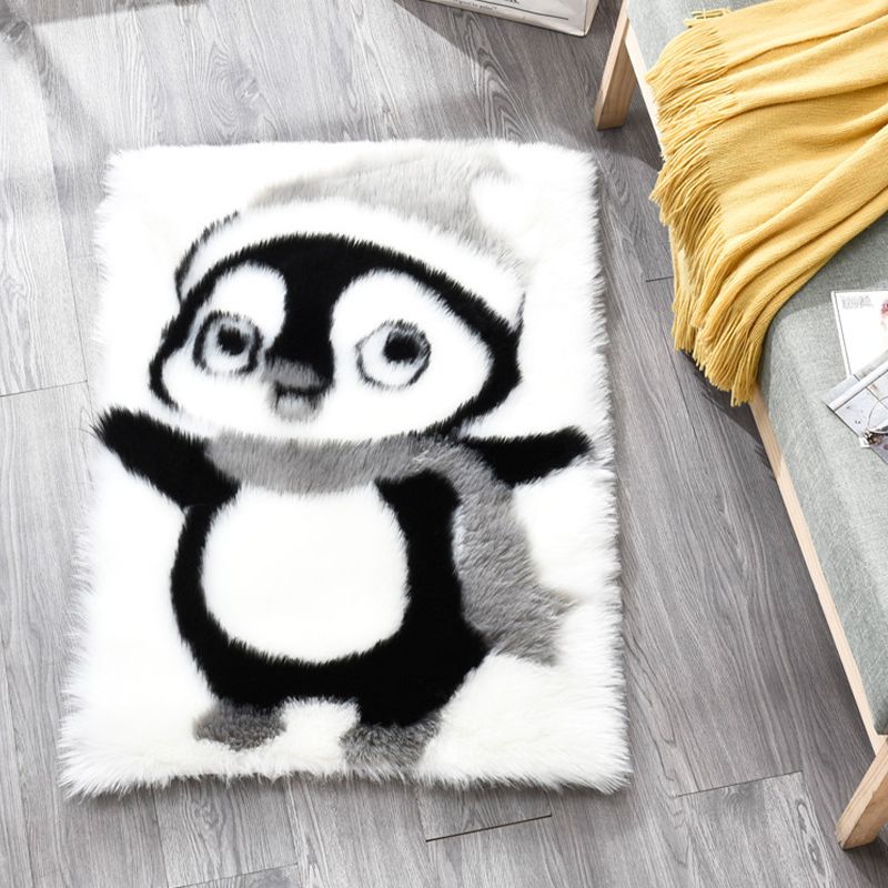 Funky Tiger Pattern Rug Faux Fur Indoor Carpet Non-Slip Backing Area Carpet for Living Room