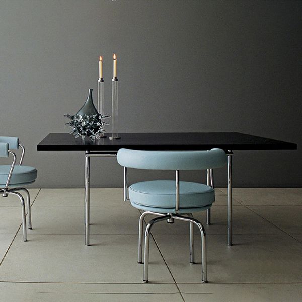Mesa de comedor rectangular contemporánea mesa interior con 4 patas de metal