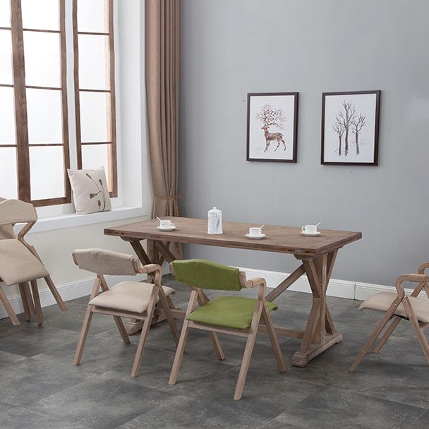 Sillón de comedor estilo campestre con respaldo abierto, sillones tapizados plegables