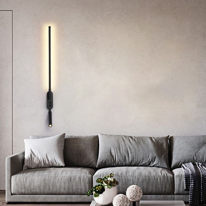 Stile moderno a forma lineare murale sconce metallo 2 illuminazione da parete per lettura