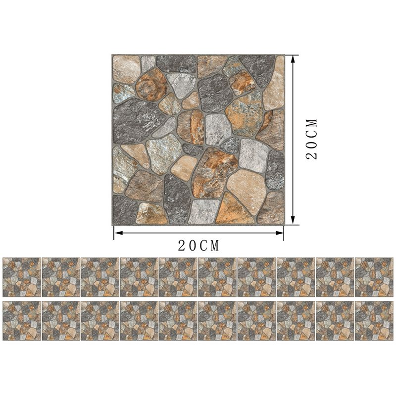 Irregular Stone Stick Wallpaper Panel for Bathroom Construction Wall Art, 8' x 8"