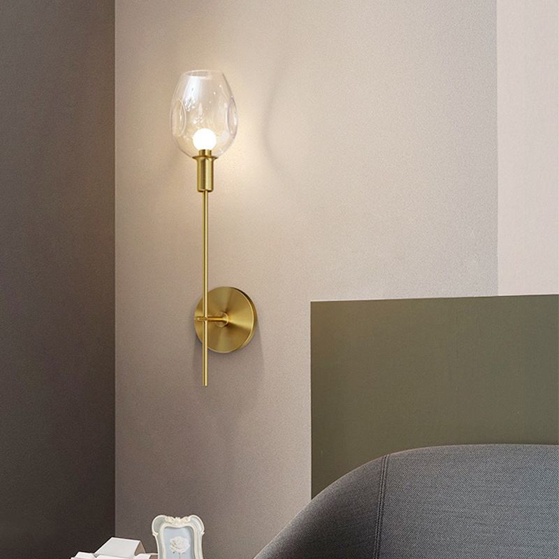 1 Light Unique Shape Wall Mount Light Fixture Modern Wall Mounted Lighting in Gold Fixture