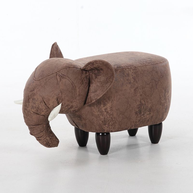 Contemporary Faux Leather Upholstered Ottoman Specialty Shape Pouf