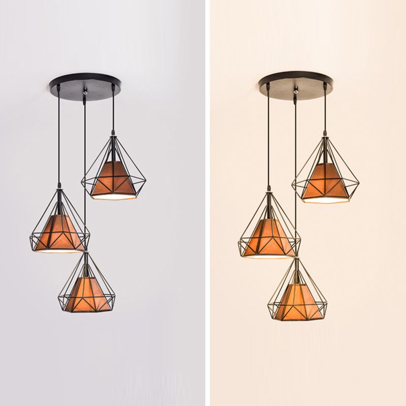 Geometric Shape Metal Island Pendant Lights Industrial Style Island Pendant
