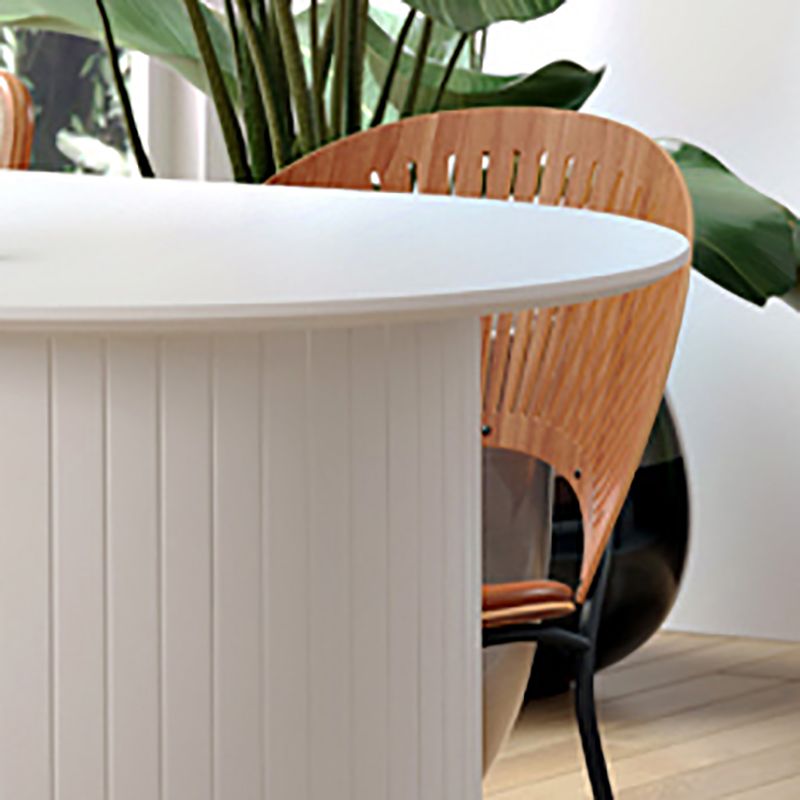 Irregular Shape Dining Table for Restaurant Solid Wood Island Table with Double Pedestal