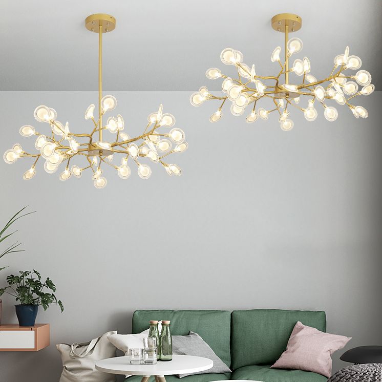 Modern Farmhouse Chandelier with Clear Acrylic Panels Shades Chandelier Lighting Fixtures