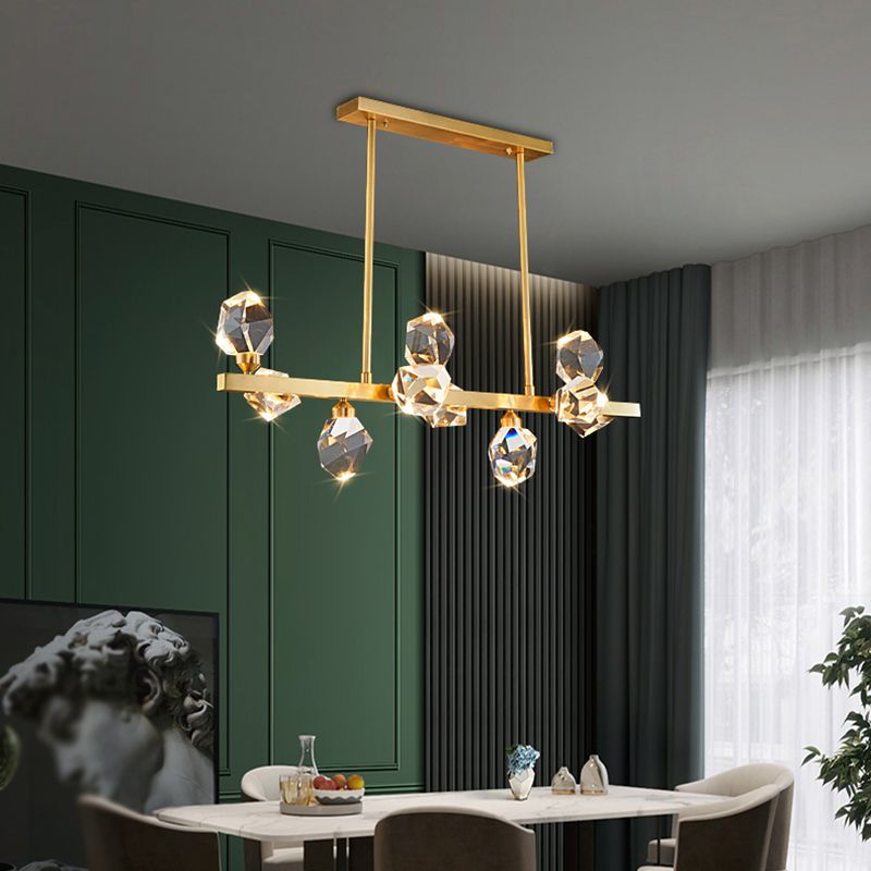 Multi-Light Island Lighting Modern Style Geometric Shape Crystal Hanging Lights