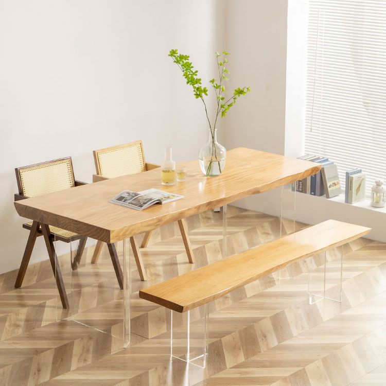 Traditional 1/4 Pieces Dining Set Rectangle Pine Wood Dining Table for Dining Room