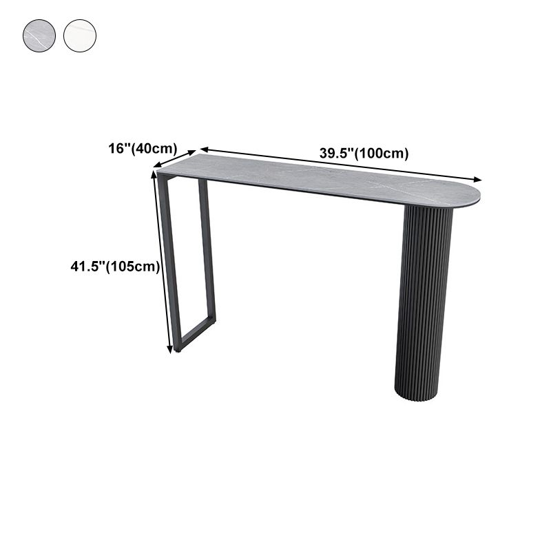 Nordic Rectangle Bar Counter Table Sintered Stone Dining Table for Kitchen with Metal Legs