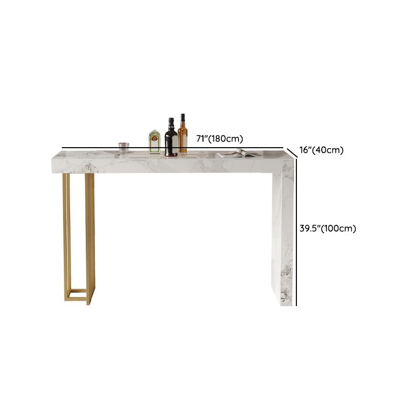 Sintered Stone Bistro Bar Table Rectangle Bar Table for Living Room
