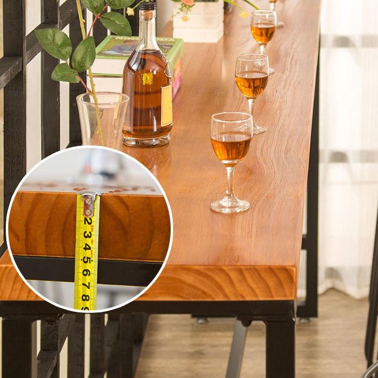 Industrial Solid Wood Bar Table Rectangle Dining Table for Kitchen Living Room