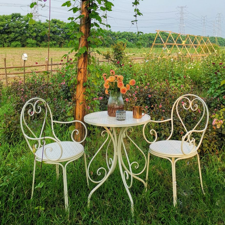 Iron Bistro Table Set 1/2/3 Pcs Modern Matte Finish Bistro Set
