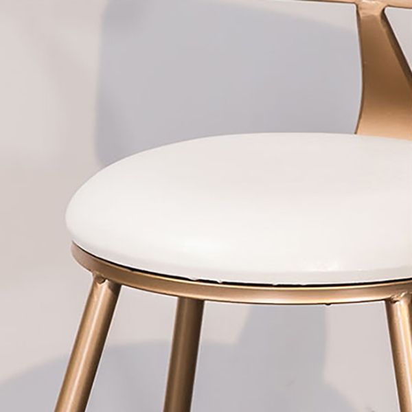 Faux Leather Dining Stools Low Back Bar Stools with Metal Base