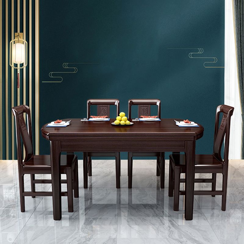 Brown Wood Foldable Dining Table Traditional Kitchen Dinette Table