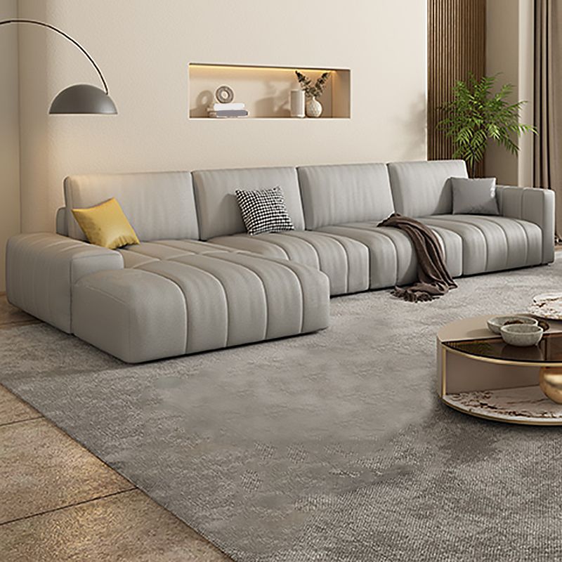 Scandinavian Stain-Resistant for Living Room Square Arm Sofa & Chaise