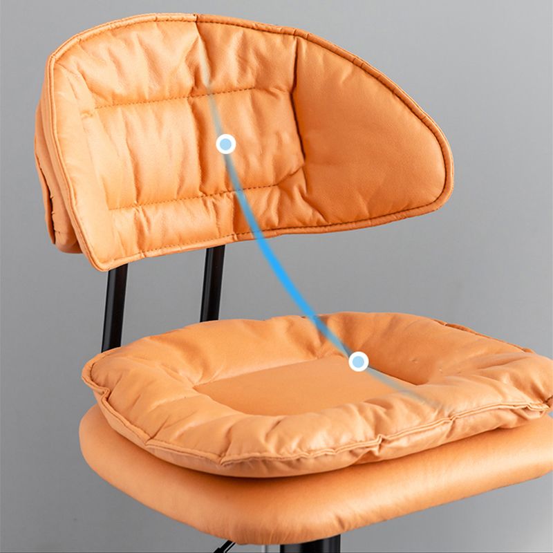 Scandinavian Metal Barstool Fabric Low Back Counter Stool in Matte Finish for Indoor