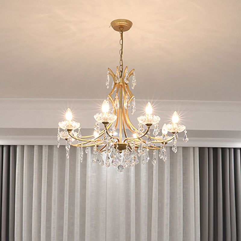 European Style Chandelier Candle Crystal Ceiling Chandelier for Bedroom