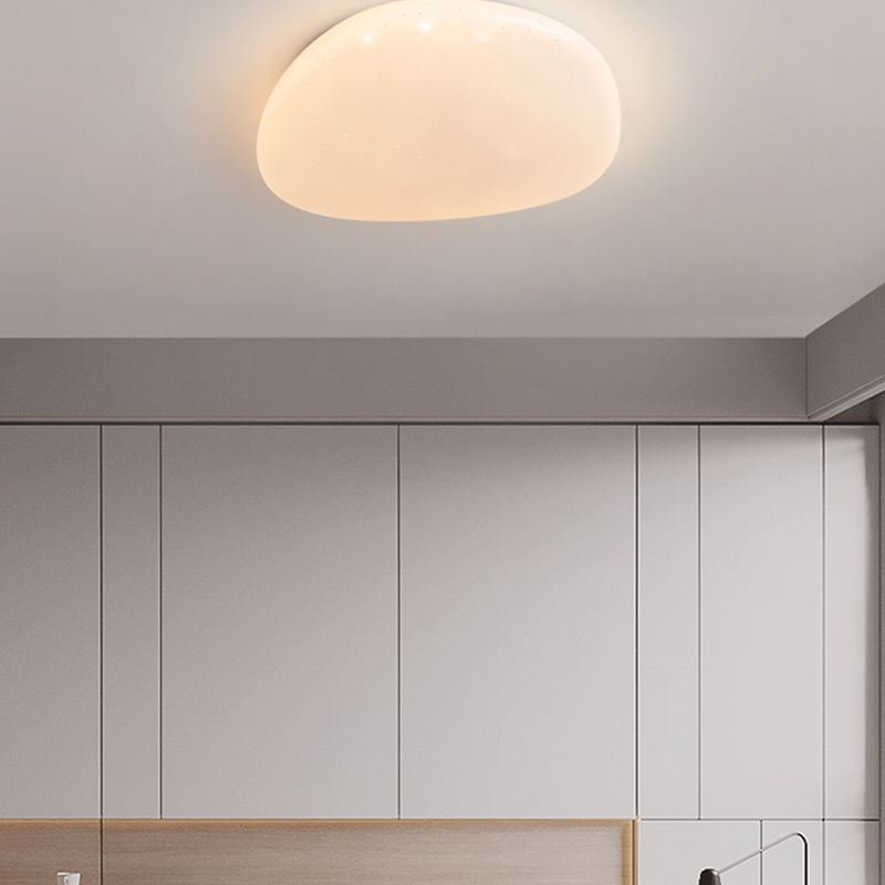 White Geometric Ceiling Light Nordic-Style LED Acrylic Flush Mount Ceiling Light