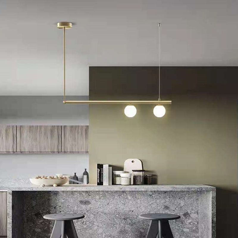 Sphere Island Lights Modernismus Glas Anhänger Licht in Gold für Esszimmer