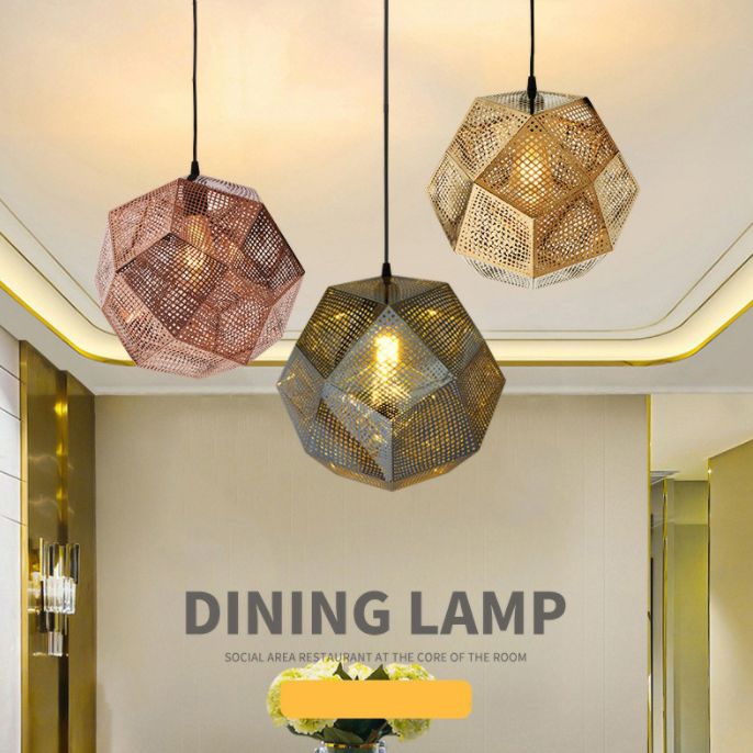 Modern Style Geometrical Hanging Light Kit Metal Restaurant Ceiling Pendant Light