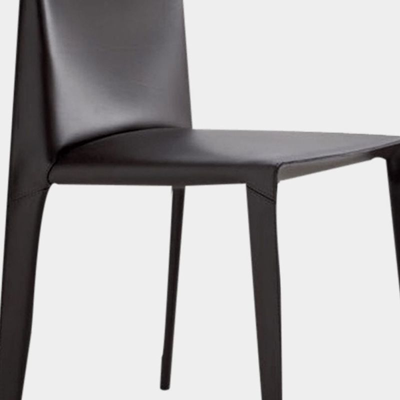 Modern Simple Side Chair Faux Leather Armless Dining Chair for Bedroom