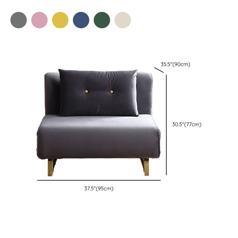 Cushion Back Futon Sofa Bed Pillow Included Sleeper Sofa with Gold Leg