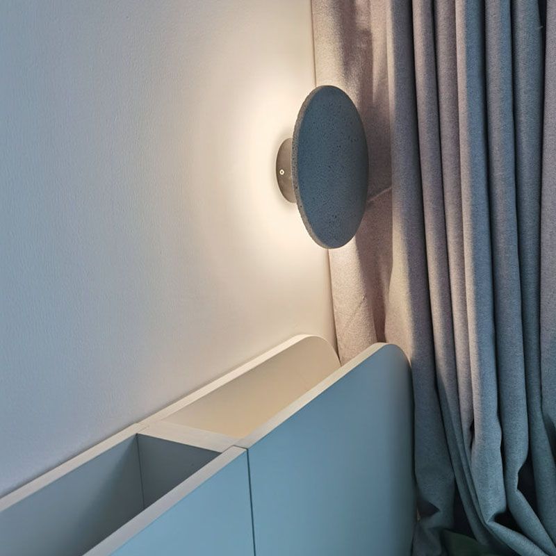 Lampada a parete circolare Moderna lampada montata a parete a 1 luce con tonalità di cemento