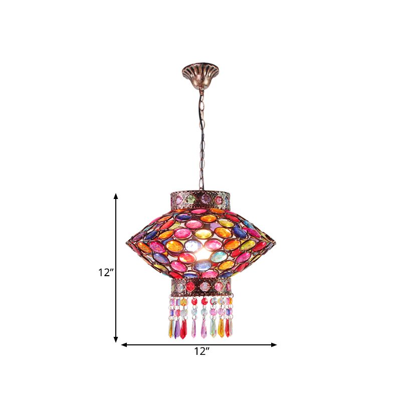 Metalen roestophanging verlichting lantaarn 1-head Boheemse hangende lamp voor restaurant