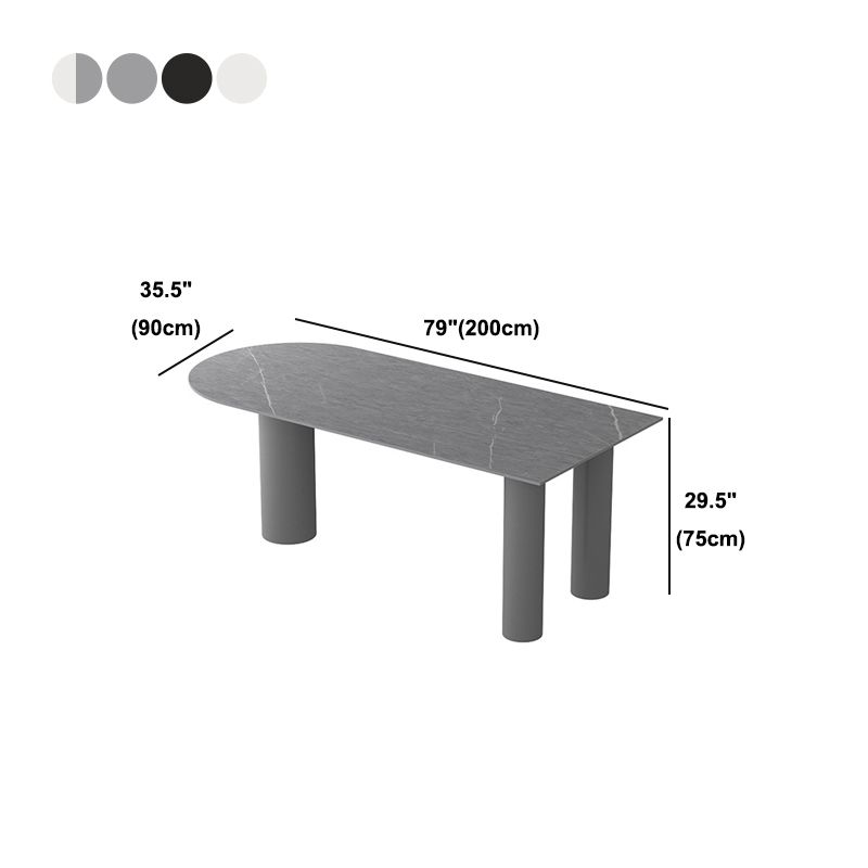 Simplicity Free Form Dining Table Sintered Stone Top Iron Base Home Kitchen Desk
