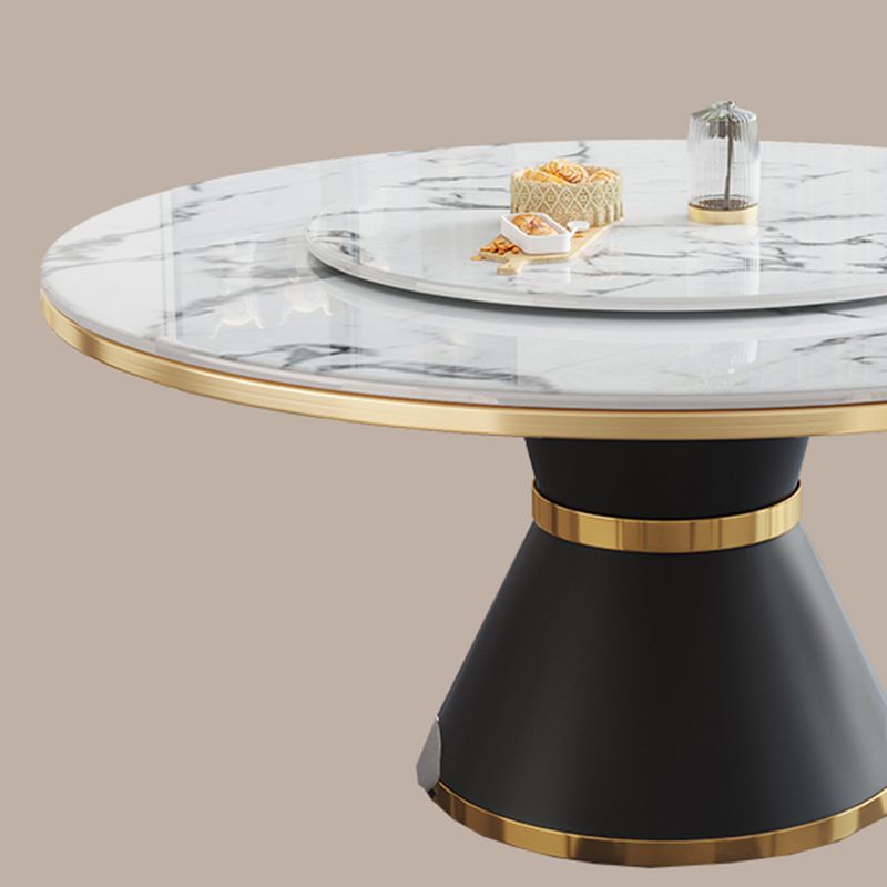 Modern Dining Set 1/5/7 Pcs Round Marble Dining Table and Upholstered Chairs